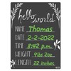 Cohas Hello World Newborn Baby Announcement Sign with Chalkboard Style