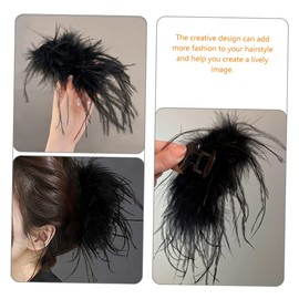 Minkissy Plume Hair Clip Elegant Jaw Clip with Vibrant Design for Women Hair Accessory for Festivals and Daily Wear