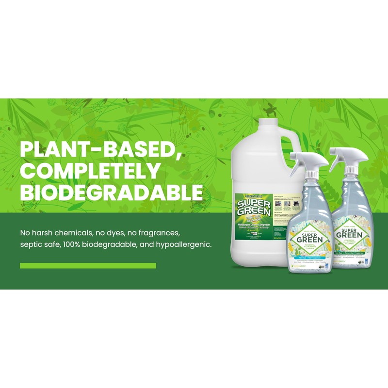 SuperGreen Powerful All-Purpose Cleaner and Degreaser | USDA Certified Bio-Based,
