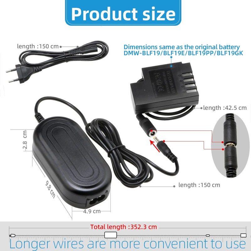 Glorich DMW-DCC12 Replacement AC Adapter / Charger for Panasonic Lumix