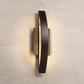 Modern Outdoor Wall Light Fixture LED Coppered Bronze 20 1/2" Arching Steel Frame for Exterior House Porch Patio Deck - Possini Euro Design