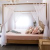 Linentalks Sheer Canopy Bed Curtains for King, Queen, Full and