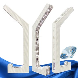 5 Coat Hooks with Rhinestones - Luxury Wall Hooks in Glamour Design - White/Silver - Decoration and Coat Hooks for Hallway, Bedroom and Dressing - 15 mm