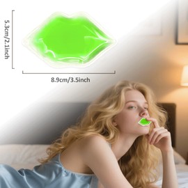Soothing Lip Gel Ice Pack - Reusable Cooling Gel Pads for Lip Comfort & Swelling Relief, Portable Design for On-The-Go Use (Green)
