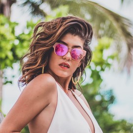 Kelinln Women's Polarized Sunglasses Fits Over Glasses, Trendy Round Cat Eye Shades UV400 Protection