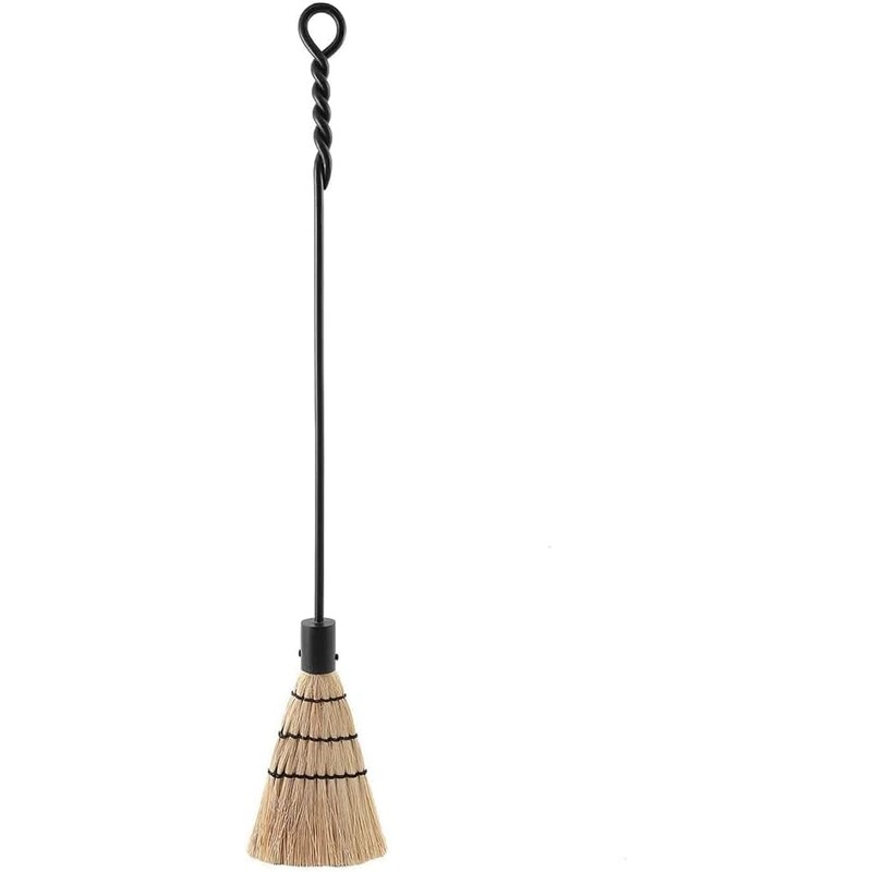 Oakestry Rope Handle Single, Long Brush Fireplace Tool Excellent Control