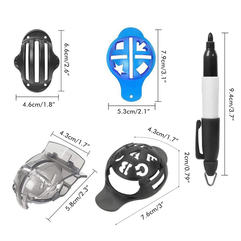 Golf Ball Marker, 12Pcs Golf Ball Marker Alignment Kit 6