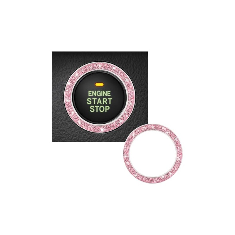 Bling Crystal Rhinestone Car Engine Start Decoration Ring