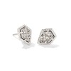 Kendra Scott Rhodium-Plated Framed Tess Stud Earrings in Platinum Drusy,