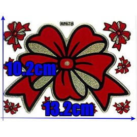 XIAXIN TSS-678 Waterproof Ribbon Stickers Gift Wrapping Sticker Set, Hologram Glitter, PVC, Weatherproof, Waterproof, Indoor and Outdoor Use (1 Piece, Red)