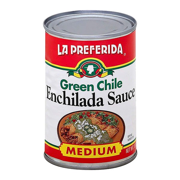 La Preferida Mexican Foods Green Chile Enchilada Sauce, Medium | Salsa de Chile Verde para Enchiladas | 10 OZ (Pack of 12)