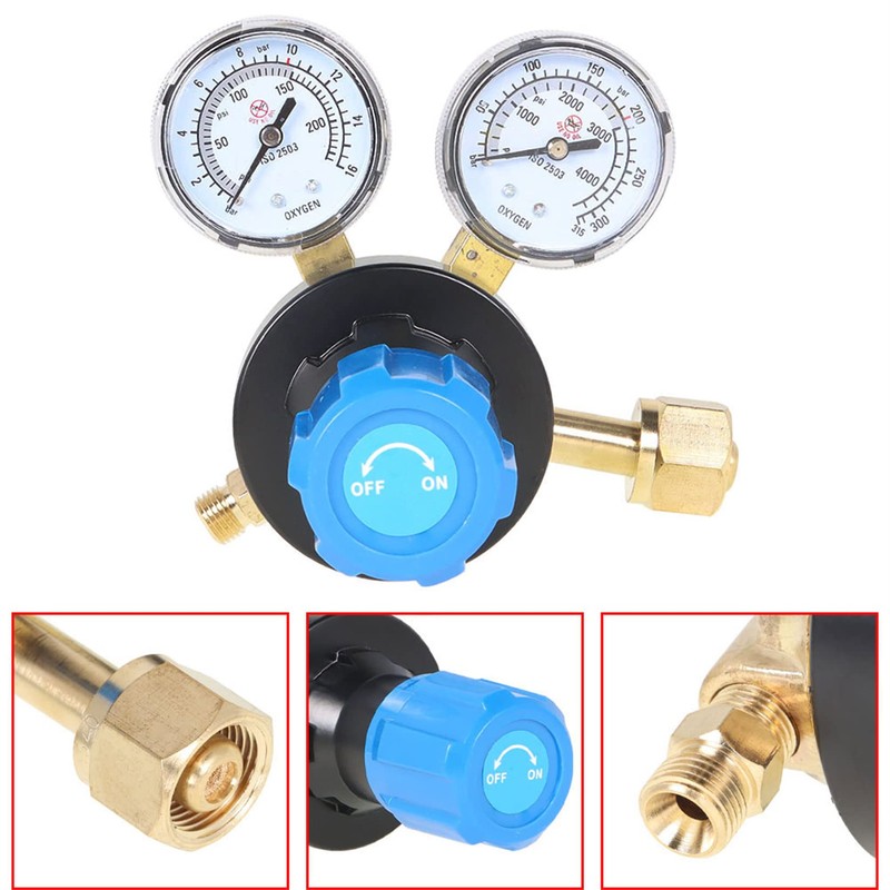 findmall CGA 540 Oxygen Regulator for Welding Gas Gauge 145PSI