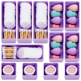 STORi SimpleSort 12-Piece Stackable Lilac Drawer Organizer Set | Multi-size Trays | Small Makeup Vanity Storage Bins and Office Desk Drawer Dividers | Made in USA
