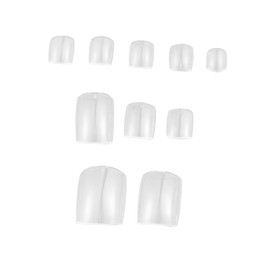 Healeved Sticker Set 100pcs Fake Nails Full Coverage File Abs Material Non-smell for Diy Nail Art