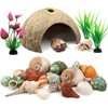 QUOZUO Hermit Crab Sea Shells Natural Coconut Shell Hut Artificial
