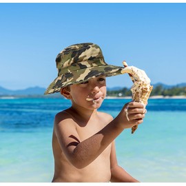 Caysep Boys Camo Sun-Bucket-Hat Summer Outdoor Safari Fishing-Hat Boonie-Cap for Kids 5-9Yrs (as8, Age, 5_Years, 9_Years, Camo, 54cm/Fit for 5-9 Years)