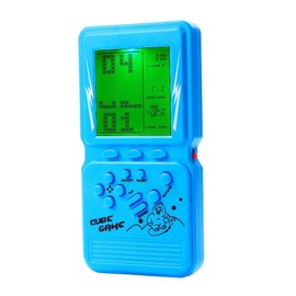 CZT New Retro Block Game Console Green Backlight Large Screen More Convenient for Playing Games Classic Nostalgia Puzzle Built-in 999 in 1 Brick Game Children's Gift (Blue)