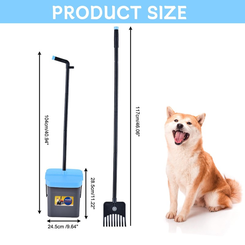 Geyecete Dog Pooper Scooper Pooper Scooper for Dogs - Long