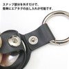 AirTag Case Leather Navy Navy Blue Key Holder Round Carabiner