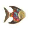 Fish multi-coloured recycled metal wall hanging small 11 cm long- fair trade and hand made from copper and tin for Tumi in Mexico