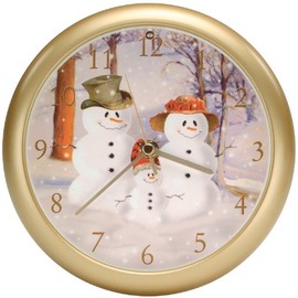 Snow Family Musical Christmas Carol Sound Clock - 8