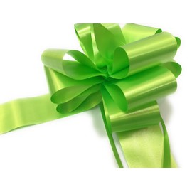 INERRA Wedding Car Decoration Kit - 3 x Large Pre-Assembled 7” Bows with 14-Loops and 7 Metres of Ribbon – With Colour Match (Lime Green)