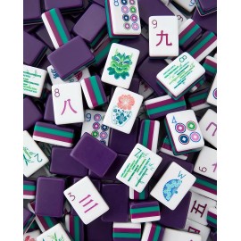 Luxury Four Layer Acrylic American Mahjong Set with Portable Water-Resistant Mahjong Tiles for High End GamesColor: 19-Dark purple