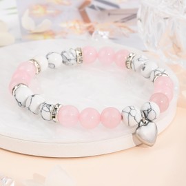 CheersLife Gifts for Women Ladies Pearl Bracelet Gift Best Friend Friendship Bracelets Birthday Gift for Women Girlfriend Mum Daughter Gifts for Christmas Valentine's Day Mother's Day, Stone Stainless