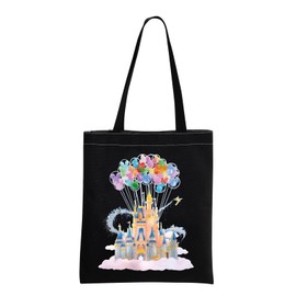 TOBGBE Magic Kingdom Inspired Canvas Shoulder Bag Fantasyland Travel Vacation Trip Gift Fairytale Fans Gifts (Castle Tote CA)