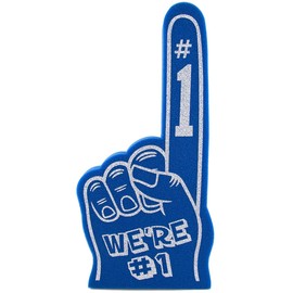 Finger We're Number 1 Foam Hand for All Occasions Cheerleading Pompom for Sports Exciting Colours Athletics Local Sport Events Games School Business Celebration Pom Poms 18 Giant Foam (Blue)
