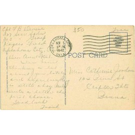 Postcard Oklahoma Governor's Mansion State Oil Wells 6A-H1394 Ships from USA