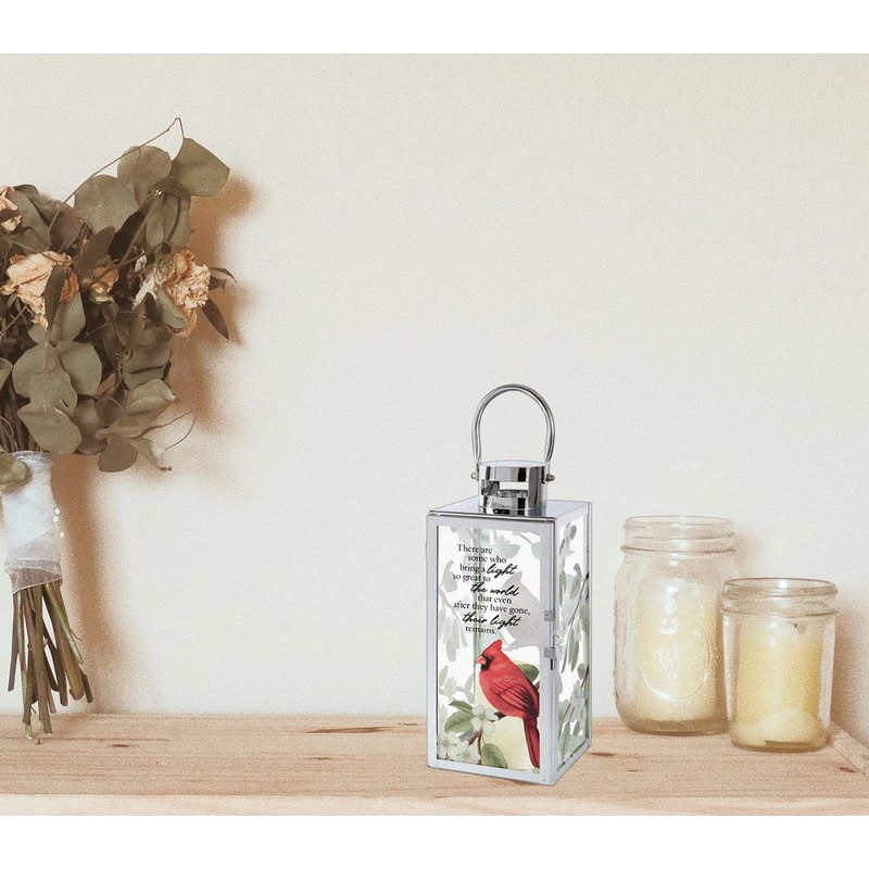 'Their Light Remains' Bereavement Memorial Lantern with Flameless Candle and