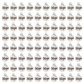 Shapenty Hope Charms Alloy Metal Inspiration Message Pendants Charms Bulk for Keychain Earrings Bracelets Necklace Jewelry Making Accessories DIY Craft Gift Decoration, 80PCS