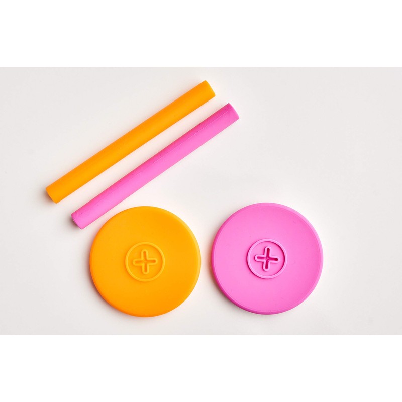 Cognikids Sip Straw and Lid Accessory Pack (Tangerine/Flamingo)