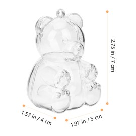 Baluue Bear Shaped Candy Boxes Refillable Candy Container Box, Clear Food Grade Plastic Bear Container Candy Storage Case for Weddings Birthdays Party Favors
