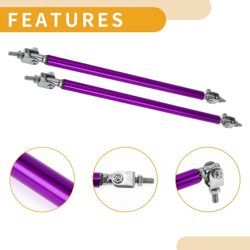 Partuto 2pcs 20cm/7.87in Car Splitter Support Rods Adjustable Front Rear