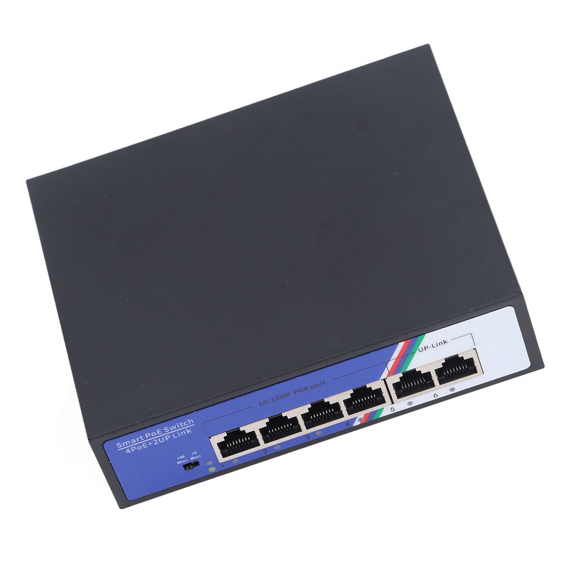 6 Port PoE Switch 1.2Gbps Ethernet Switch Unmanaged Plug and