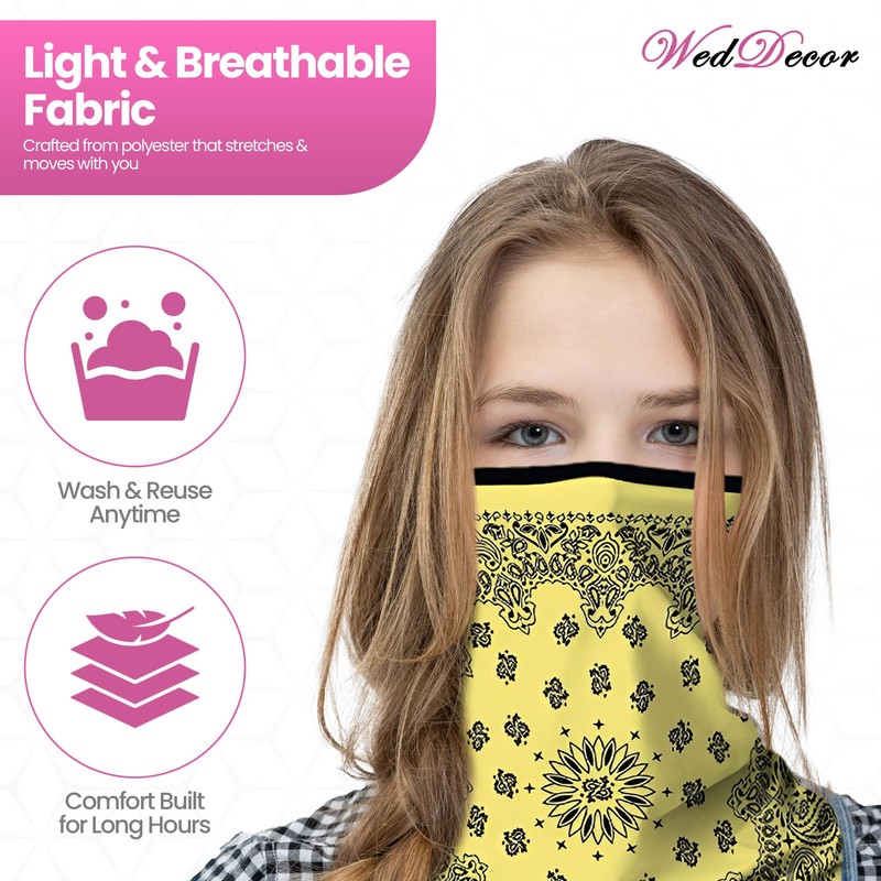 WedDecor Unisex Multifunctional Bandana Scarf with Ear Loop – Lightweight