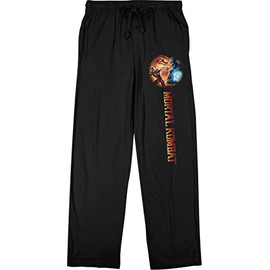 Mortal Kombat Klassic Scorpion and Sub Zero Men's Black Sleep Pajama Pants-XL