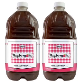Iced Tea Sweet Raspberry - Pure Cane Sugar Caffeinated All Natural Drinks, No Artificial Flavors or Colors, 64 Oz (Pack of 2) By Southern Sweet Tea Company
