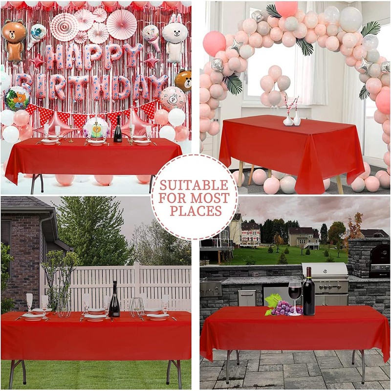 HiFEN 9ft x 4.5ft Plastic Tablecloth Rectangular Indoor-Outdoor Wedding Birthday