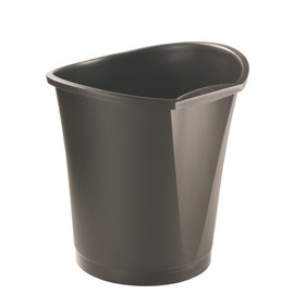 Esselte 18 Litre Waste Bin with Handle, Plastic, Basko Range, Black