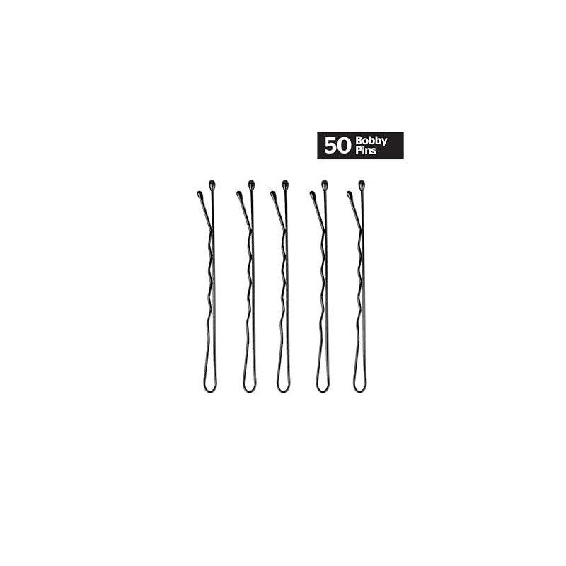 Brushworks Black Bobby Pins - 50 Pieces