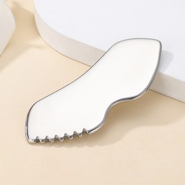 Stainless Steel 304 C-Lip Gua Sha Scraper & Face Roller Massager One Size / One Color 3ea