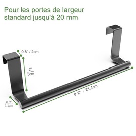 CIOBOAN Door Towel Holder Kitchen Towel Holder No Drilling Kitchen Tea Towel Holder for Hanging 2 Pack Black