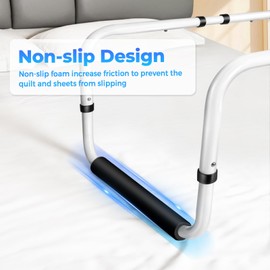 NorBeng Blanket Lifter for Feet, Height Adjustable Non-Slip Blanket Lifters for Foot of Bed, Aluminum Alloy Blanket Support for Foot Knee Toes Leg Ankle Post Surgery Recovery, 4 Clips Included