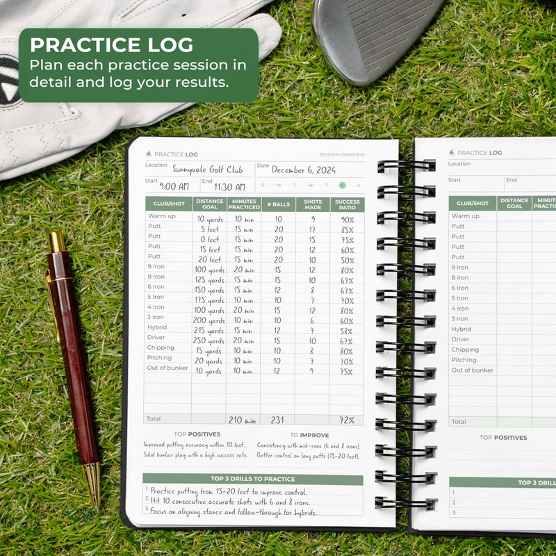 Clever Fox Golf Log Book – Small Training & Scorecard