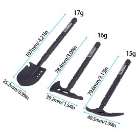 3PCS RC Decoration Tool Set,Black Metal Mini Shovel Axe Pickaxe Compatible with Axial SCX10 Tamiya CC01 Traxxas TRX-4 RC4WD D90 D110 1/10 1/8 RC Crawler Truck Car