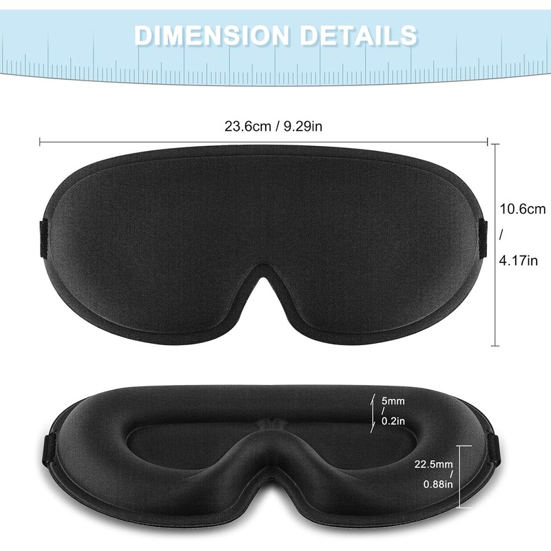 2 Piezas Antifaz para Dormir, Antifaz 3D Con Oscurecimiento Total