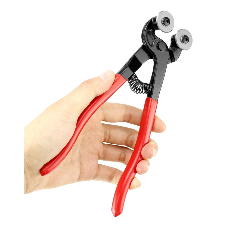 QWORK Heavy Duty Glass Tile Nippers - 8 Inch Wheeled